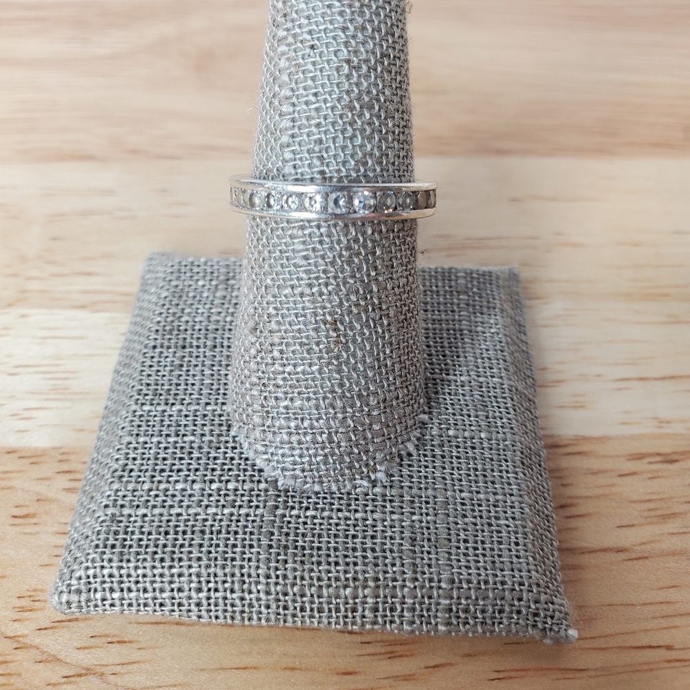 Sterling Silver CZ Eternity Band Ring Size 8 925